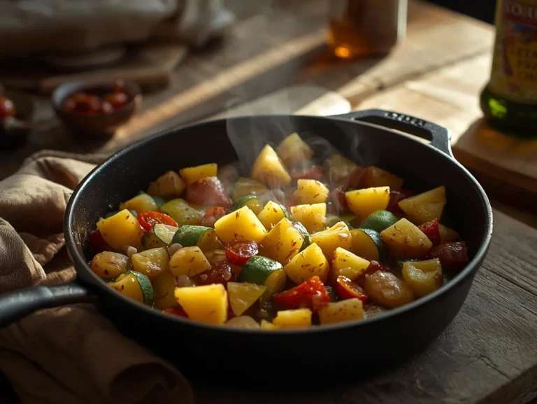 Recette simple 5 ingrédients végétarienne – poêlée rustique de Mamie Ika