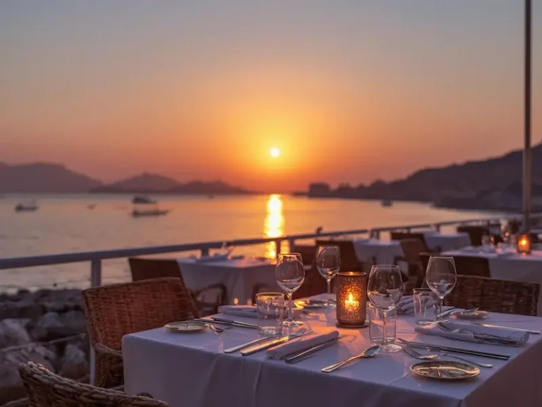 restaurants Ibiza en bord de mer au coucher du soleil
