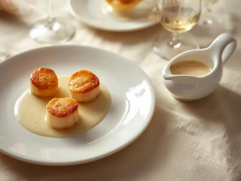 Saint-Jacques poêlées à la sauce champagne, entrée festive et raffinée