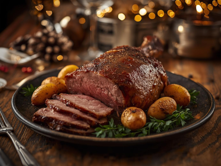 Magret de canard aux pommes de terre grenaille rôties, plat principal gourmand