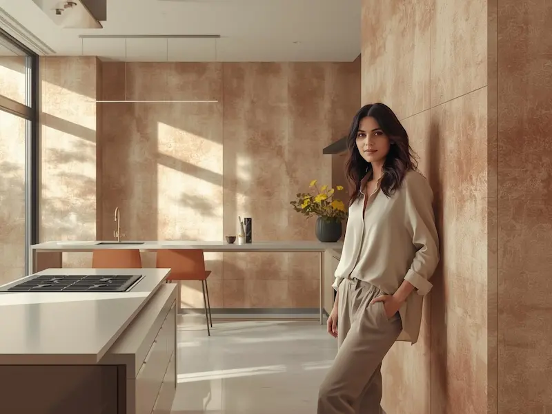 Papier peint intissé dans une cuisine moderne