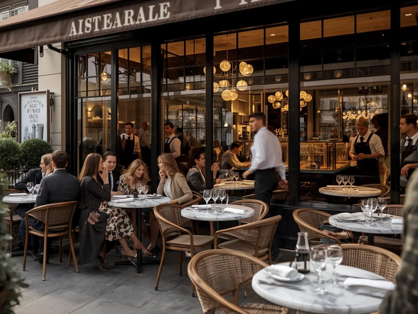Restaurant saint germain des prés, brasserie parisienne animée à Saint-Germain-des-Prés avec terrasse et ambiance chic