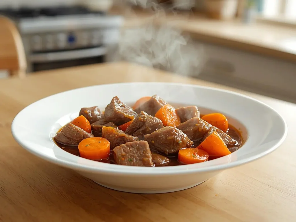 boeuf aux carottes traditionnel fondant en cuisine familiale