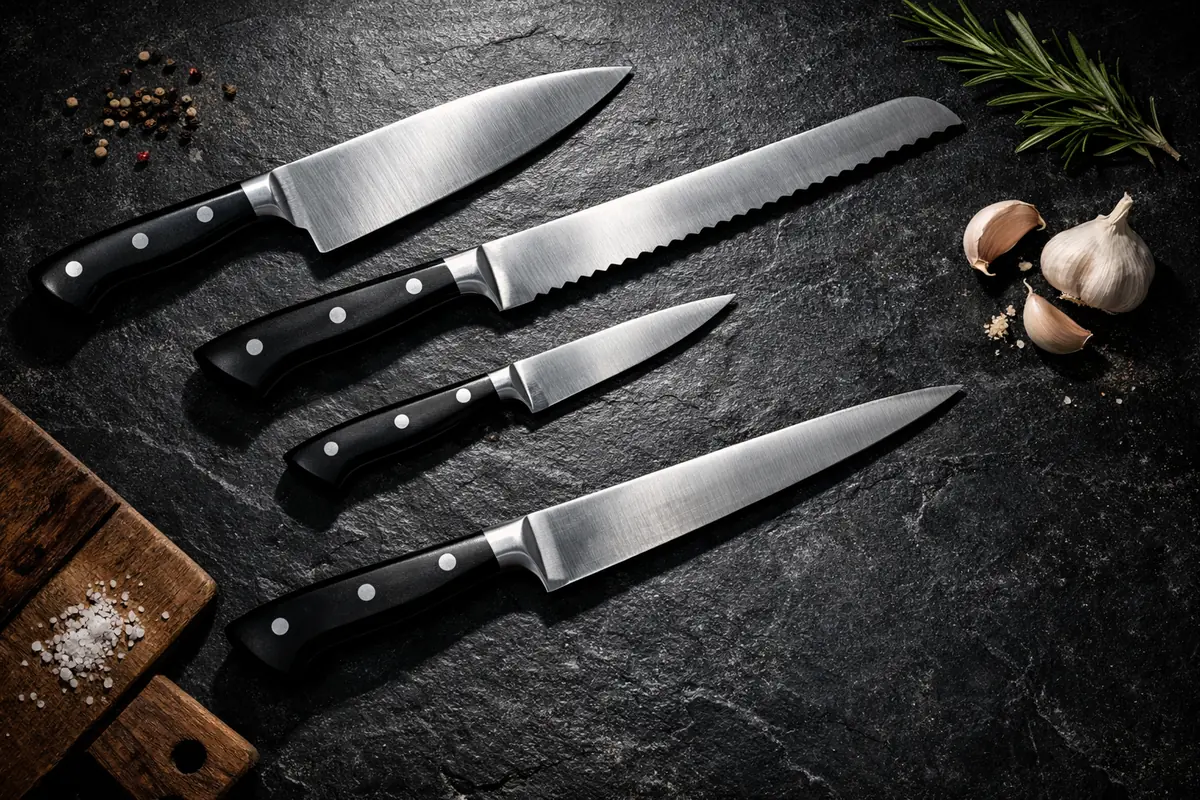 Sélection de couteaux professionnels éclatants, promesse d'une cuisine précise et durable. Set Couteau de Cuisine Professionnel