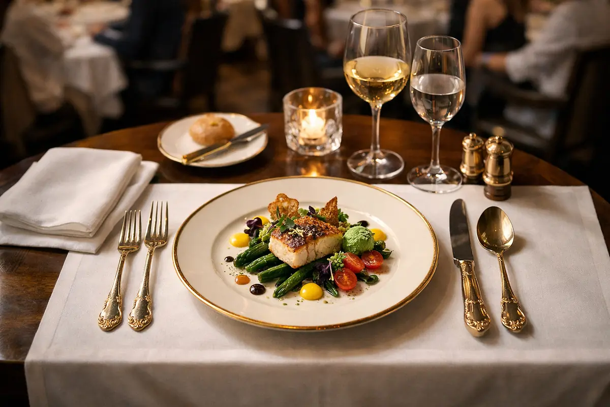 Ambiance feutrée et plats raffinés dans un restaurant 5 étoiles, promesse d'une expérience gastronomique inoubliable.