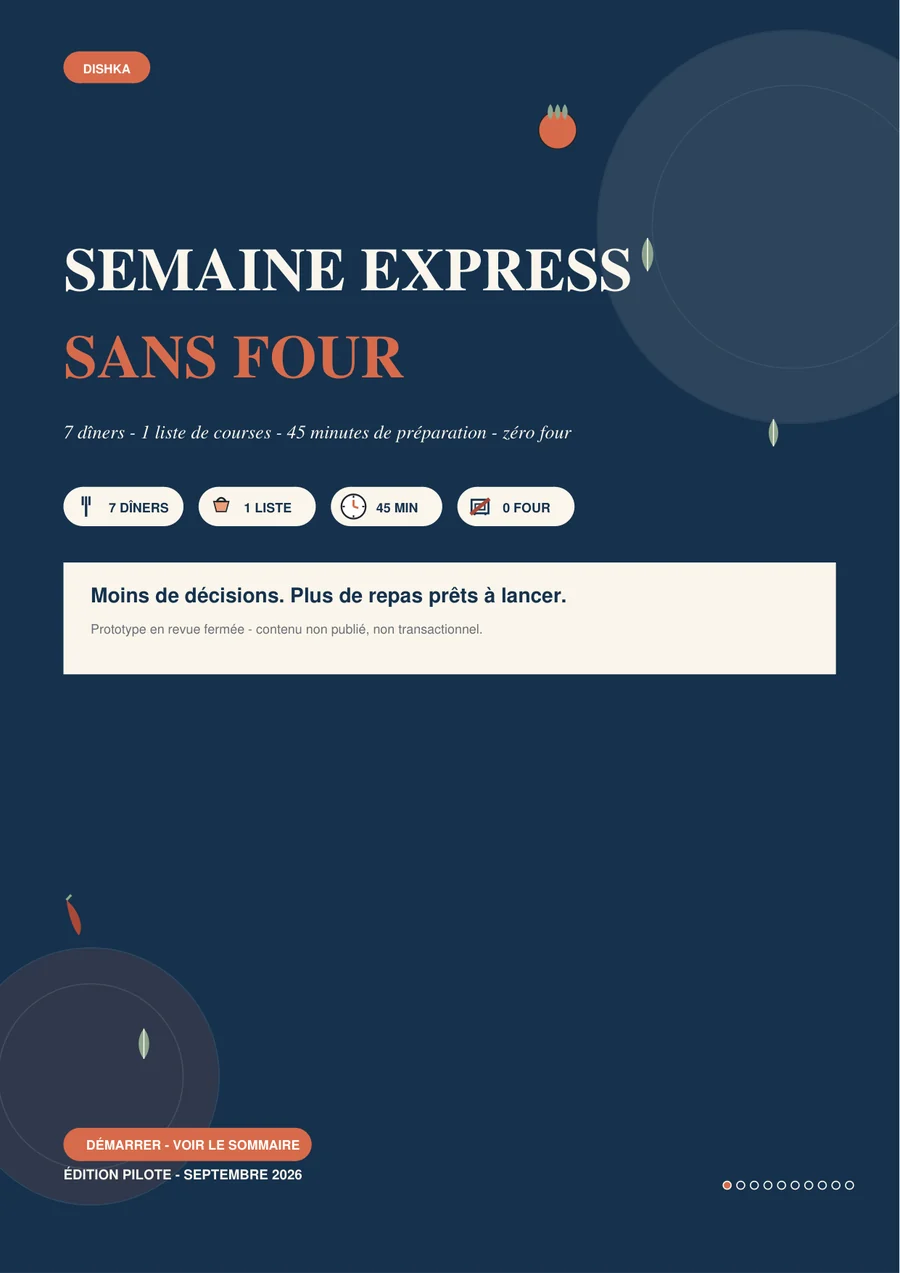 Couverture du carnet Semaine Express Sans Four